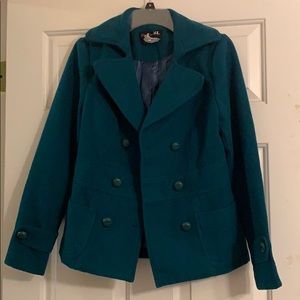 Size small, teal Forever 21 pea coat